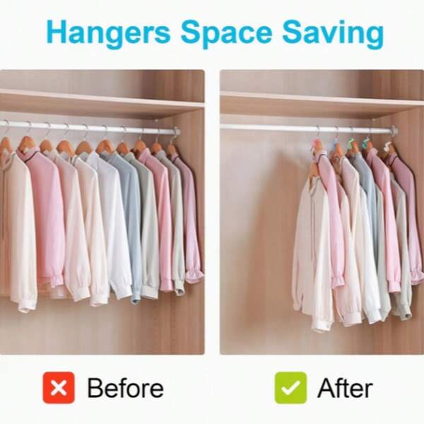 20/40/86-Pack Durable Plastic Hanger Connector Hooks - Space Saving Multi-Hook System For Closet Organization In Home, Apartment & Dorm | Household & Dormitory Essentials | Minimalist Design Utility Hooks