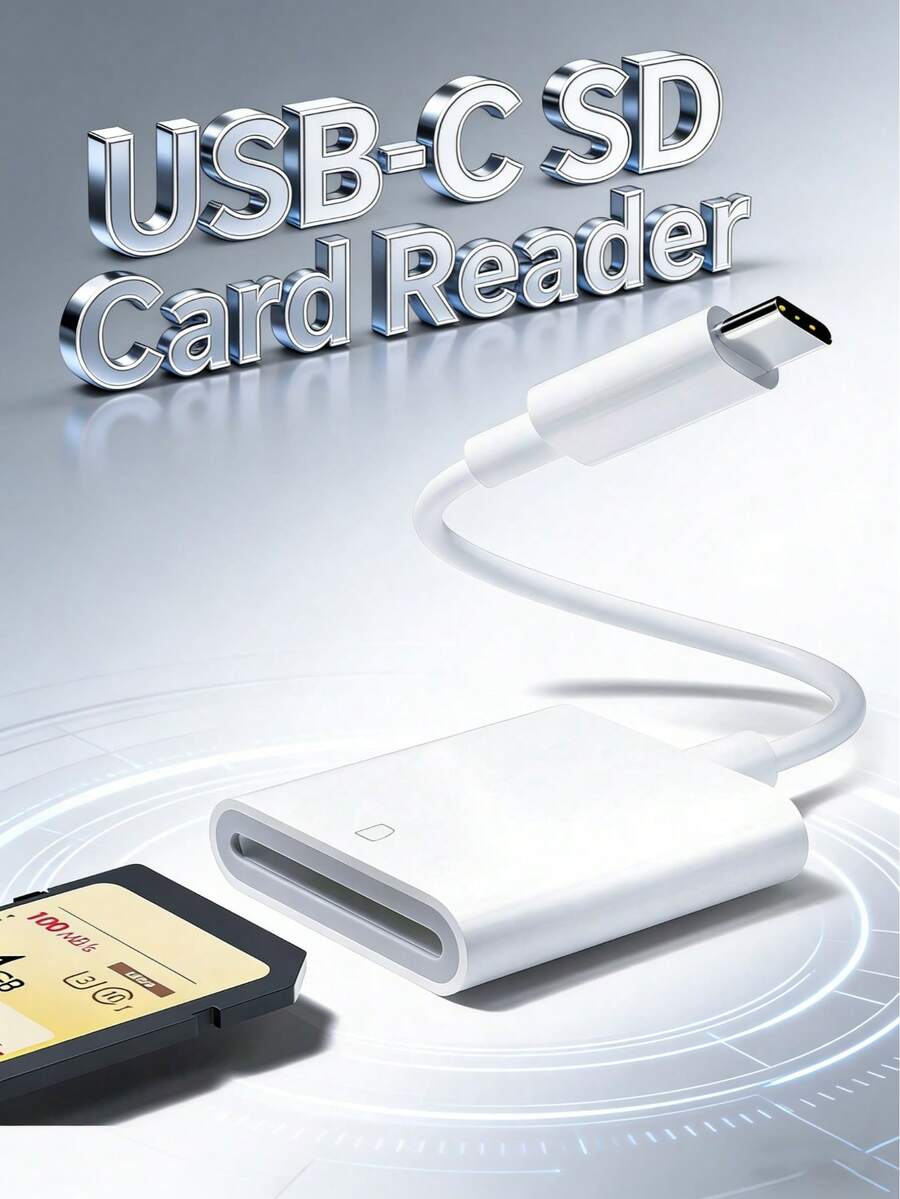 1 pieza Adaptador Lector de Tarjeta SD Compatible con iPhone 17/16/15 Pro Max/15 Pro/15 Plus/15/14/13/12/11/XS/XR/8/7/6, S26/S25/S24/S23/S22/S21/S20 Ultra Plus, Series, Lector de Tarjeta Plug and Play - Blanco - Ver 1