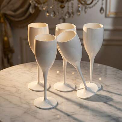 كؤوس شمبانيا 5 أونصة، أواني لا تنكسر، قابلة لإعادة الاستخدام - أنيقة وحديثة، مناسبة للمنزل، الزفاف، الخبز، عيد الحب، حفلات الأطفال، الذكرى السنوية، عيد الأب، عيد الأم، عيد الفصح، نزهة العطلات، حفلة رأس السنة، وغيرها
