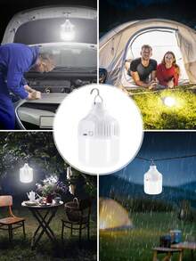 户外露营 USB 可充电防水灯泡应急灯，便携式 LED 灯，适用于室内装饰、旅行、母亲节礼物，超亮多功能家用及户外露营帐篷夜间应急灯 (2400/1200/400mAh) - 冷白色 - 查看 10