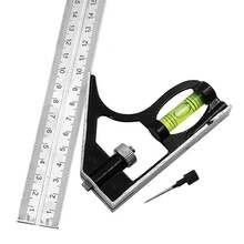 300mm Stainless Steel Combination Square Angle Ruler, Mobile, Horizontal, 45 Degree, Right, Carpenter, Woodworking Level TZHT - Combined Angle Ruler - View 7