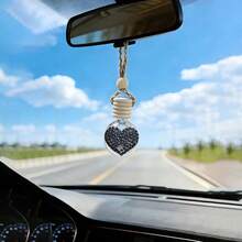 闪耀水晶心形车载香薰 | 可填充、可重复使用，无香型，优雅车载香薰装饰，女士必备，完美节日礼物，时尚闪耀车载香薰装饰，浪漫心形香氛瓶 - 多色 - 查看 10