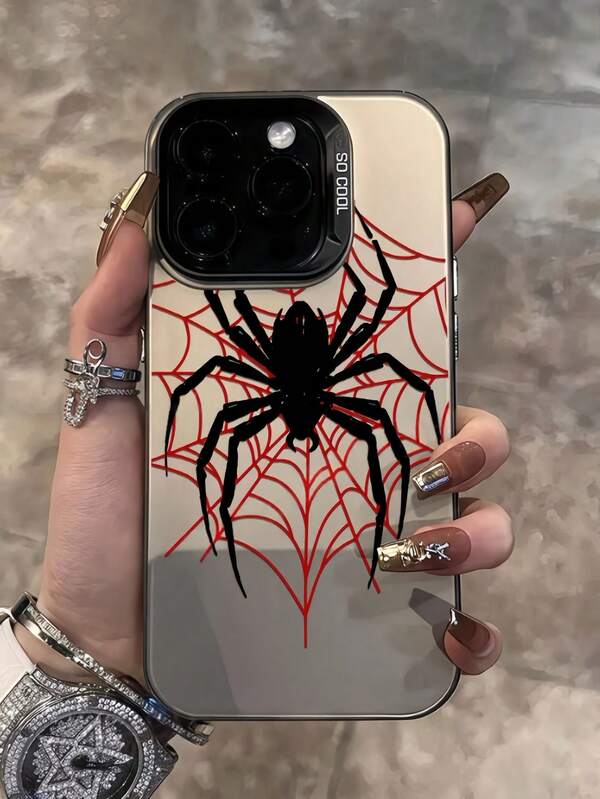 Spider Web Pattern Phone Case, Protective Cover, Anti-Drop, Creative Phone Case, Matte Finish, Holiday Gift, Kids Gift, Compatible With IPhone 7, 8, X, XS, XR, 11, 12, 13, 14, 15, 16 Pro Max, 17 Pro Max - Fashionable And Durable Design, Compatible With Samsung Galaxy