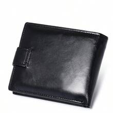 RFID Blocking Genuine Leather Wallet, Multifunctional Card Holder, Tri-Fold Wallet With Zipper Coin Pocket, Suitable For Men And Women - Black - View 10