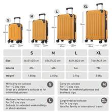 YONSLY 4-Piece Wheeled Suitcase Set With 360° Wheels, Combination Lock, Robust Double Zipper, Mesh Pocket, Soft Rubber Handle, 16/20/24/28 Inch Trolley Suitcase, Hard Shell Carry-On Luggage Set (4-Piece Set, S, M, L & XL) - 橘色 - 查看 2