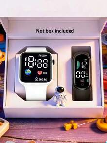 Square Digital Watch - Astronaut Commemorative Digital Bracelet, Suitable For Daily Wear, Luminous, Perfect Gift - Multicolor - View 5