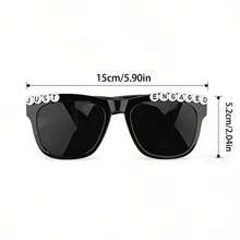 1/2pcs/Set Vintage Style Groom & Bride Heart Shaped Glasses Set - Suitable For Black & White Wedding Party, Bridal Shower Gifts, Couple Photo Props, Romantic Event Essentials - Multicolor - View 23