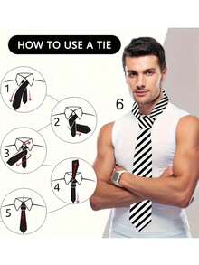 男士格纹领带一条，适合聚会和节日场合，窄款格纹领带，适合年轻职业人士/派对穿着，设计款 - 彩色 - 查看 9