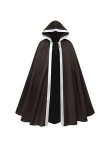 Men Cosplay Clothing - 2471 Color-blocked Cape, Black and Brown - View 4