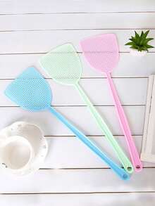 5pcs/3pcs/1pc Random Color Plastic Fly Swatter, Pest Swatter, Insect Swatter, Lightweight And Practical, Suitable For Home Use, Ideal For Repelling Mosquitoes And Flies In Summer. Long Handle, Soft And Flexible, Perfect Choice For Pest Control. Basic School Supplies, Back To School Season, Home Decor, Women's Gift, Men's Gift, Family Gift - Fly Swatter - View 6