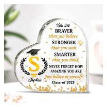 Personalized Graduation Plaque - Inspirational Graduate Gifts For Her - Graduation Senior 2026 Gift For Her - Class Of 2026 Table Decor - Custom Initial Name Acrylic Plaque Table Decoration - Multicolor - View 2