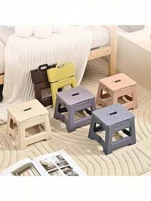 Lightweight Durable Foldable Stool With Handle - Ideal For Kitchen, Bathroom, Camping, Hiking, BBQ - Multicolor - View 7