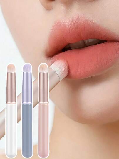 3/2/1 件套迷你便携唇刷套装 - 柔软可重复使用的唇刷，配有保护盖。圆润的刷头设计，可轻松晕染唇膏，这些专业级化妆工具确保精准上妆。是送给女朋友、母亲的理想礼物，也适合约会之夜使用。