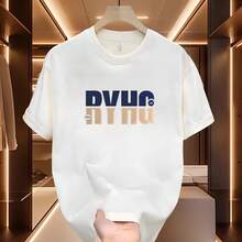 Nueva camiseta popular de manga corta y cuello redondo para hombres y mujeres,  de verano 2026, de corte holgado y peso pesado, elegante y versátil como camiseta casual básica. - [RYHG bicolor] Negro - Ver 3
