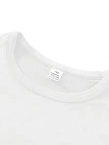 [Officially Licensed Disney] Two-Piece Minnie Mouse Sweet Set For Girls - Heart Balloon + Ice Cream Print Casual Short-Sleeve T-Shirt And Shorts - trắng - Xem 5