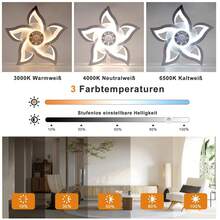 homefire 1/2 LED Ceiling Fan With Light, Modern Ceiling Light With Fan, Quiet, White, 48W, Remote Control, Dimmable, 3 Color Temperatures, 6-Speed Timer, Fan Lamp, Suitable For Bedroom, Living Room, Dining Hallway - White - View 3