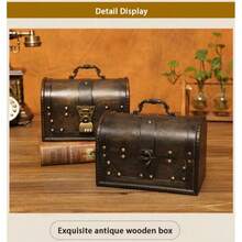 1 hộp gỗ cổ điển có tay cầm, hộp đựng trang sức bằng gỗ cổ tinh xảo, hộp đựng vật phẩm quý giá, hộp sưu tập nghệ thuật có khóa mật mã, hộp gỗ thủ công. - Nhiều màu - Xem 10