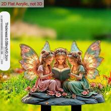 1个2D亚克力花园标牌，适合放置3个仙女在院子里读书的场景（无灯） - A - 查看 3