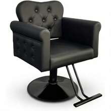Silla de peluquería para estilistas, silla de barbero con bomba hidráulica posiciones ajustables de altura - Negro - Ver 1