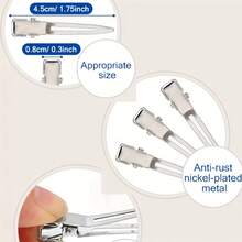 20pcs Women Metal Silver Fashion Duck Clip Hair Clips, Invisible Hair Clips For Bangs - Silver - View 4