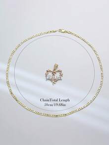 1件心形扭纹个性化项链 ORO Laminado 完美适用于情侣周年纪念日、生日聚会 - 金色 - 查看 7