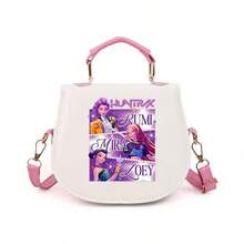 K-POP Devil And Plave Cartoon Print Handbag, Cute Pink Crossbody Bag, Aesthetic Style Fandom Shoulder Bag - Multicolor - View 2