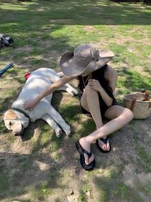 女士防晒帽，夏季户外骑行遮阳颈套透气可折叠宽檐钓鱼帽 - 多色 - 查看 11