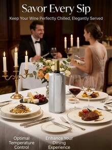 1pc Reusable Wine Bottle Cooling Sleeve With Flexible Ice Pack - Adjustable Collar And Elastic Strap, Perfect For Parties, Picnics, And Gifts - Multicolor - View 12