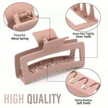 5 Inches Extra Large Claw Clips For Thick Hair And Long Hair, 4 Packs Xl Jumbo Claw Clips, Oversized Matte Non-Slip Rectangle Hair Clips For Women, Big Strong Hold Jaw Clip, Neutral Color Casual, School Stuff, College Fall Winter Hair Accessories For Women For Vacation Outfits Woman - 4 件,每種顏色一件 - 查看 4