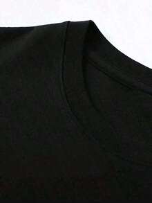 Double-Sided Printed T-Shirt, Suitable For Men And Women, The Best Gift For Summer Casual Short Sleeved T-Shirt - Premium Cotton Graphic Printed Round - 黑色1 - 查看 3