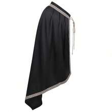 Herr Cosplay-kläder - 251218 Svart halvaxlad kappa - En storlek - Visa 5