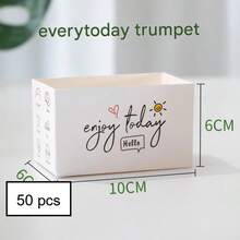 50pcs Portable Sandwich Packaging Boxes, Toast Bread Takeout Boxes, Bakery Snack Food Containers, Suitable For Cafe, Bakery, Takeout, Picnic, Lunch, Dessert - Multicolor - View 9