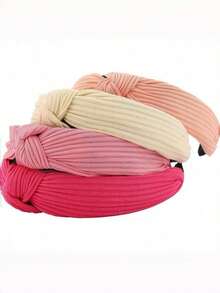 4个简约蝴蝶结防滑发圈，甜美优雅风格，适合少女 - 彩色 - 查看 3