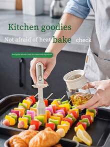 硅胶油刷，厨房油刷，二合一油瓶带硅胶油刷，非常适合用于烹饪醋、酱汁、烧烤和煎炸 - 彩色 - 查看 7