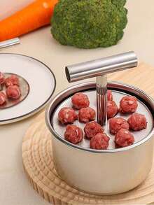12-Cavity Stainless Steel Manual Meatball Maker With Ergonomic Press Plate, Easy To Make Uniform Meatballs For Soup, Pasta And Appetizers | Dishwasher - Multicolor - View 4