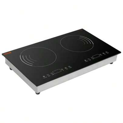 Induction Cooktop, 1800W Electric Countertop Burner, 2 Burner Touch Control Stove, Built-In Induction Cooktop With 9 Power Settings, Child Safety Lock, Timer, Glass Surface