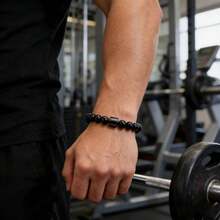 1pc Punk Style Beaded Bracelet For Men - Multicolor - View 1