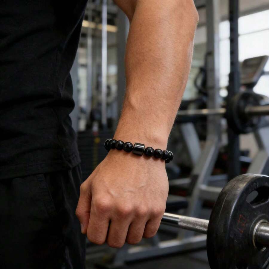 1pc Punk Style Beaded Bracelet For Men - Multicolor - View 1