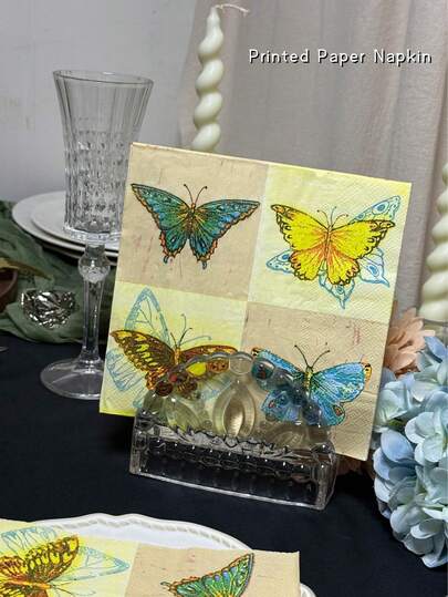 20/40 piezas Servilletas desechables con patrones de mariposa en estilo retro, tamaño desplegado 33x33cm, 2 capas de papel, para fiestas primaverales, bodas, despedidas de soltera, fiestas de aniversario, cumpleaños, Día de la Madre, decoración de fiestas y eventos