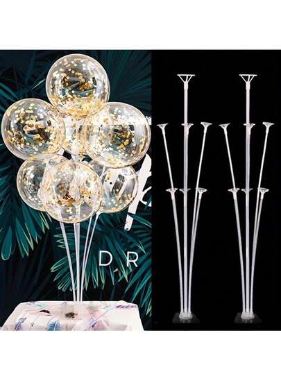 4个/2个/1个 70厘米 7气球桌面装饰架，带粘胶，适用于婚礼、餐桌、毕业典礼、场景布置、派对、生日、情人节、圣诞节、万圣节等场合