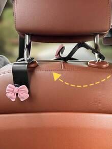 Car Hook Strong And Stable Small Hook Hidden Multifunctional Storage Rear Seat Hook,Back Of Car Accessories, Cute Bow, Rear Seats, Multifunctional Small Hooks - Plastic - View 6