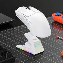 1 Ratón inalámbrico Bluetooth para juegos eSports PAW3395 con base de carga RGB, de peso ligero - Ver 12