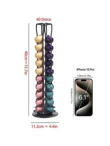 WDMIYA Soporte giratorio de 360° para cápsulas de café, estante de almacenamiento y exhibición para 40 cápsulas - Multicolor - Ver 8