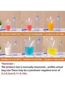 5/10/50pcs Disposable Transparent Stand-Up Pouches With Spout, Portable Drink Pouches For Music Festivals Outdoor, Hands-Free Leak-Proof Juice Bags - View 9