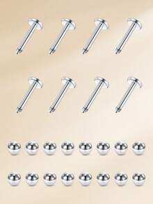 16G 316L Stainless Steel Lip Rings Lip Studs,Tragus Cartilage Helix Earrings Studs Replacement Balls Short Lip Rings 6mm 8mm 10mm 12mm Conch Piercing Jewelry - Light Sphere Version - View 3