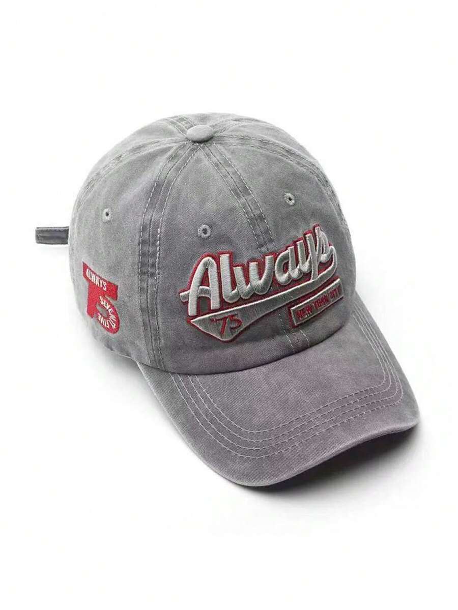 1顶ALWAYS 3D刺绣棒球帽，男女通用，纽约市75号（1775）刺绣帽，时尚休闲美式风格，完美礼物之选 - 75水洗 - 查看 1