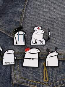 1枚趣味表情包“Te Pegare”毕业护士珐琅胸针,可作服装胸针、自我护理徽章、金属胸针、时尚翻领徽章、背包衣服珠宝包别针,是毕业的绝佳礼物。 - 彩色 - 查看 4