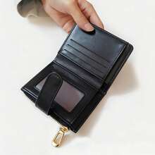 Luxury Style Quilted Faux Leather Card Holder, Elegant Mini Wallet With Gold Zipper For Ladies - Multicolor - View 3