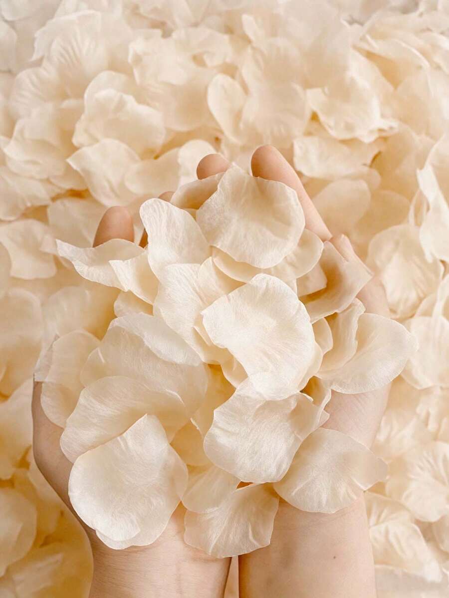 100/500/1000/2000/3000/5000片人造玫瑰花瓣，浪漫手工花，适用于婚礼派对装饰、家居装饰、生日、情人节礼物、餐桌摆饰