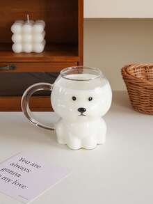 1 Stück süße Welpen-Glastasse (mit Griff) – Bichon Frise Kaffeetasse, geeignet für Heimdekoration und Geschirr, kann als Trinkbecher für Sommerfeste und Partys verwendet werden, anwendbar für Wohnzimmer, Schlafzimmer oder Büro, kann auch als Geschenk oder Feiertagsdekoration verwendet werden - Verschiedenfarbig - Übersicht 5